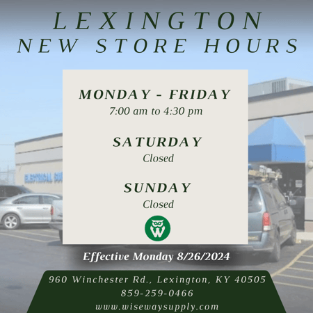 2024 August-Lexington Plumbing New Store Hours Social Post